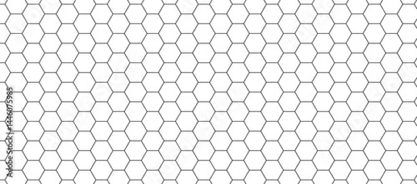 Fototapeta Seamless hexagon pattern on a clean white background, modern and minimalistic design. Geometric layout with evenly spaced hexagons, subtle shadows for depth, high-resolution vector style. 