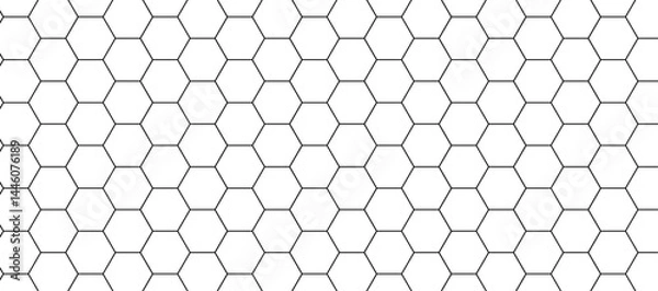 Fototapeta Seamless hexagon pattern on a clean white background, modern and minimalistic design. Geometric layout with evenly spaced hexagons, subtle shadows for depth, high-resolution vector style. 