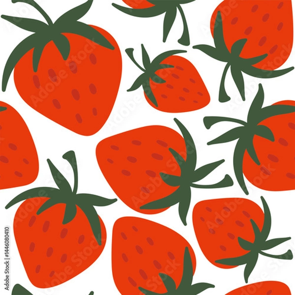 Fototapeta seamless vector pattern with strawberries
