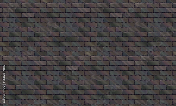 Fototapeta Stone wall seamless vector pattern. Game stone texture