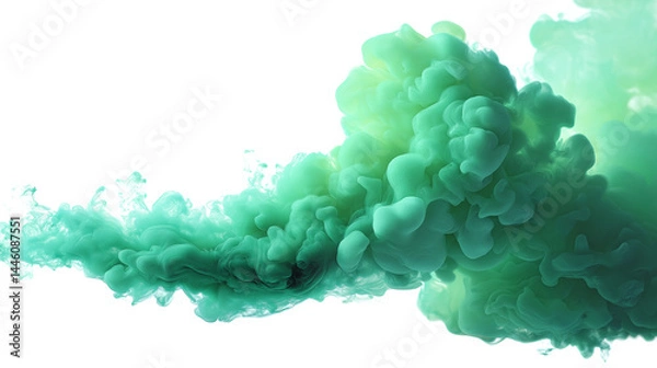 Obraz green smoke plumes isolated on white transparent background