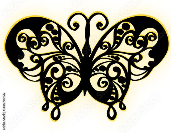 Obraz Glowing butterfly silhouette
