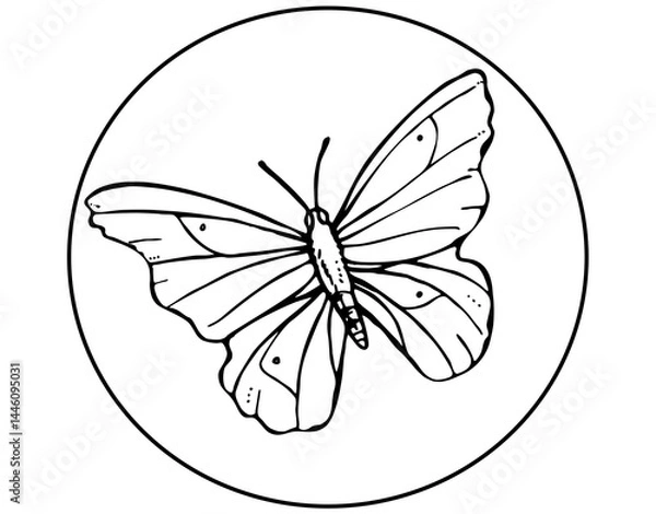 Obraz black and white butterfly vector stencil design