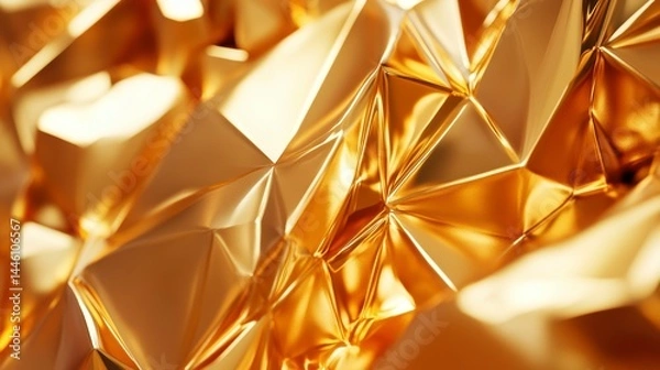 Fototapeta Abstract gold geometric shapes background.
