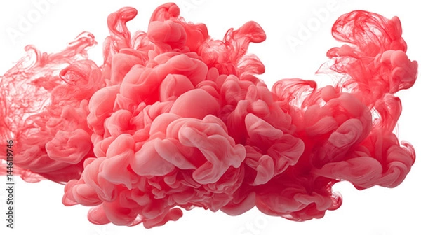 Obraz cloud of pink ink  isolated on white transparent background