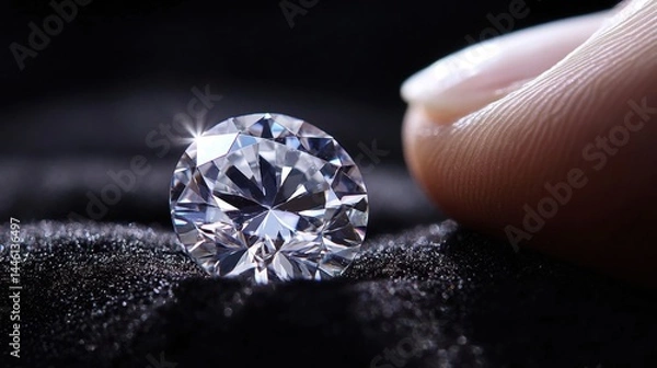 Obraz Close look at a shiny diamond gem