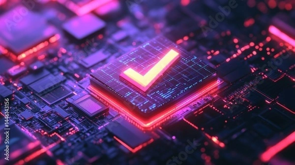 Obraz Futuristic AI analyzing data streams