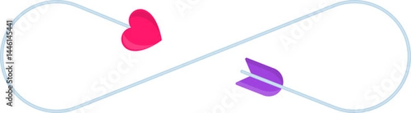Fototapeta A colorful cupid's arrow in the shape of an infinity symbol.