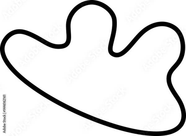 Fototapeta Organic outline featuring soft, unrestricted curves in a fluid motion.
