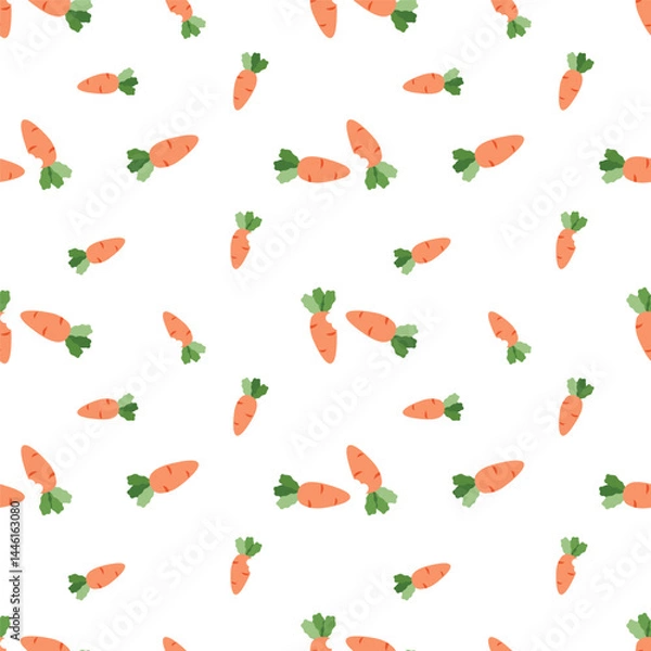 Obraz Cute minimal cartoon carrot pattern background.
