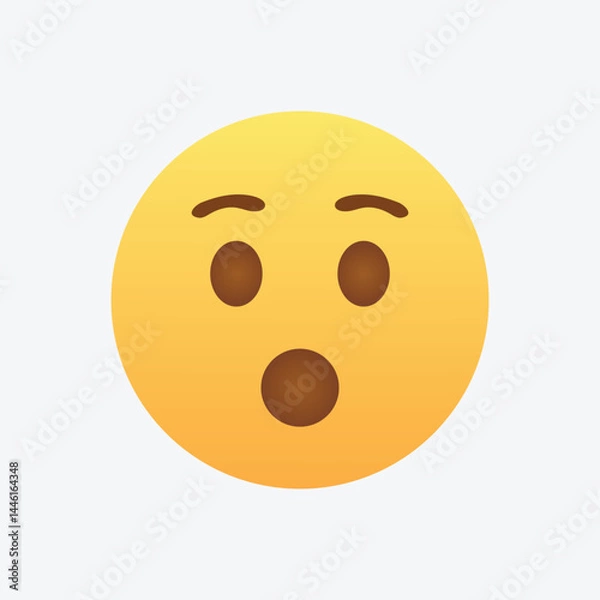 Fototapeta surprised emoji face. shocked wow emoticon with open mouth , cute smiley emoticons feelings wonder and amazing. vector illustration
