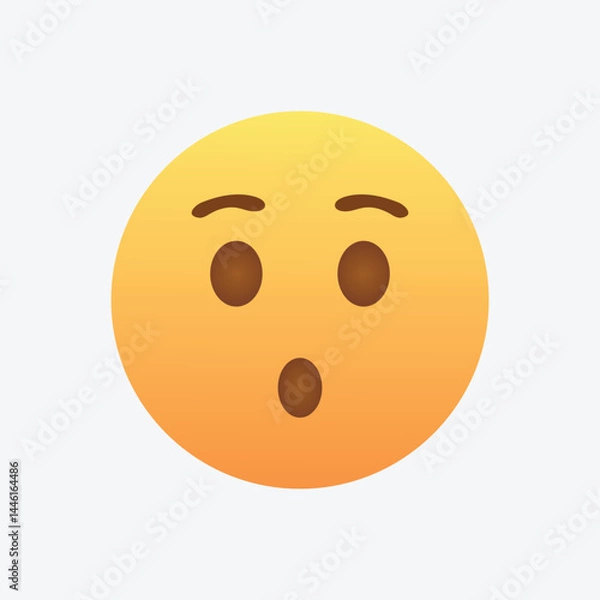 Fototapeta surprised emoji face. shocked wow emoticon with open mouth , cute smiley emoticons feelings wonder and amazing. vector illustration
