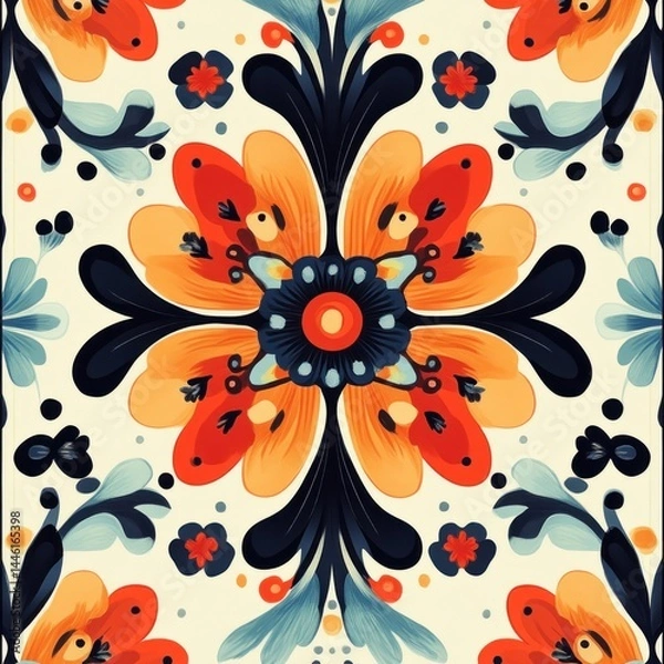 Fototapeta Ornate floral tile pattern (1)
