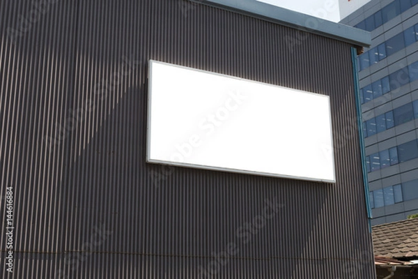 Obraz Large blank billboard on a street wall, banners with room to add your own text