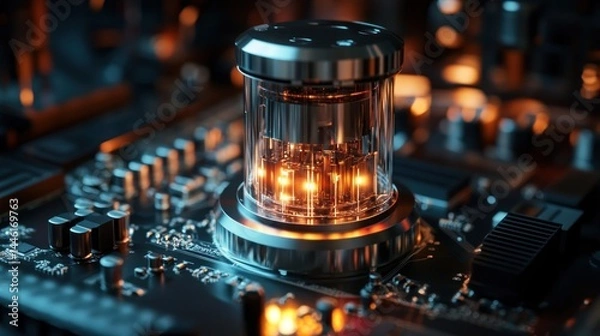 Fototapeta Electronic tube on circuit board