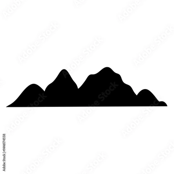Fototapeta Silhouette of Rolling Mountains, a Scenic Vista in Black and White