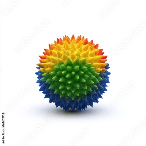 Obraz Spiky colorful ball isolated on white background