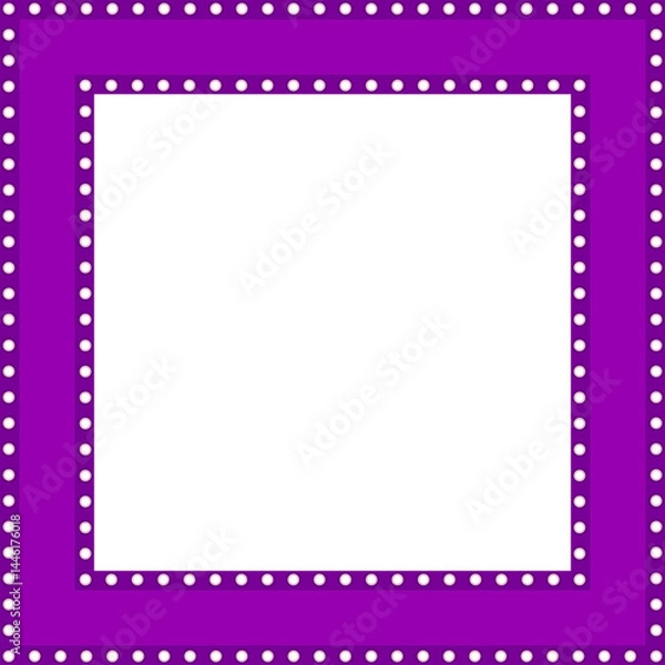 Fototapeta Square geometric shape, in the shape of a retro panel with circles of lamps around, to direct information in the design
