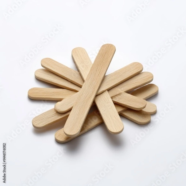 Obraz Pile of craft sticks isolated on white background