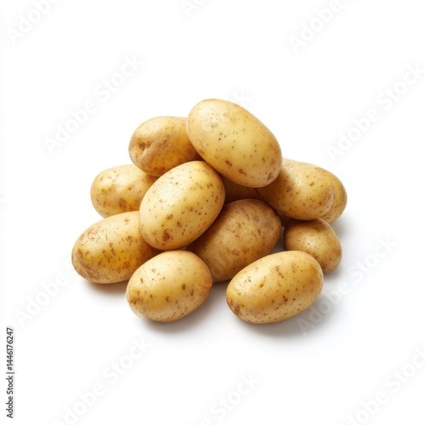 Obraz Pile of potatoes isolated on white background