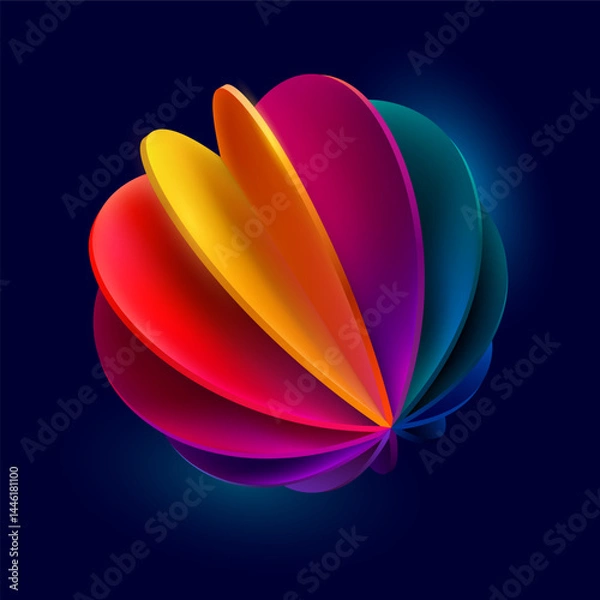 Obraz 3D  ball of colorful circles.