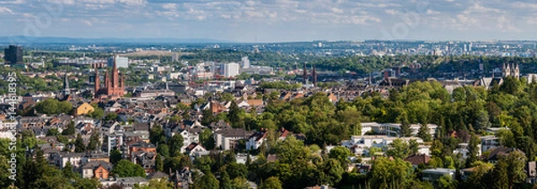 Fototapeta Widok na Wiesbaden z Nerobergu; Niemcy