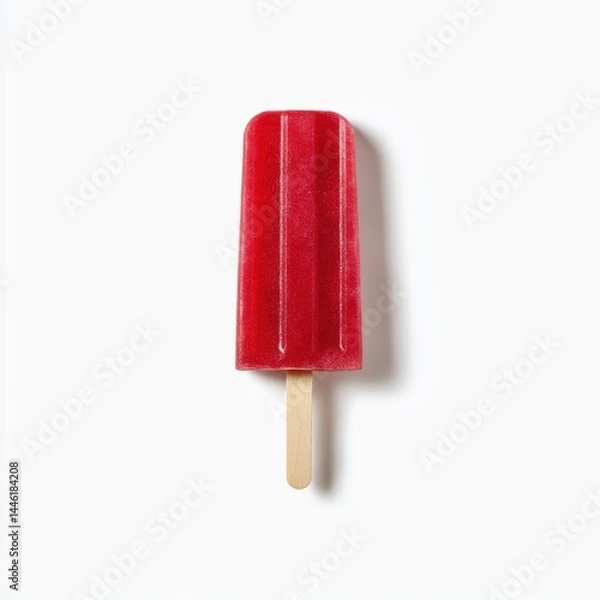 Fototapeta Red popsicle on a stick isolated on white background