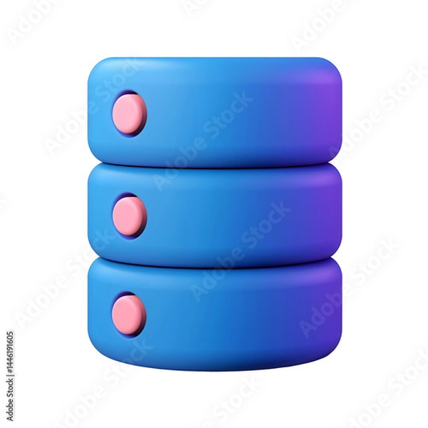 Obraz Database flat 3D icon