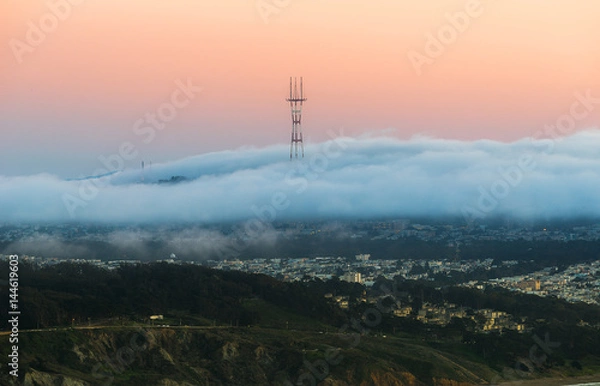 Fototapeta Sutro Tower in the evening