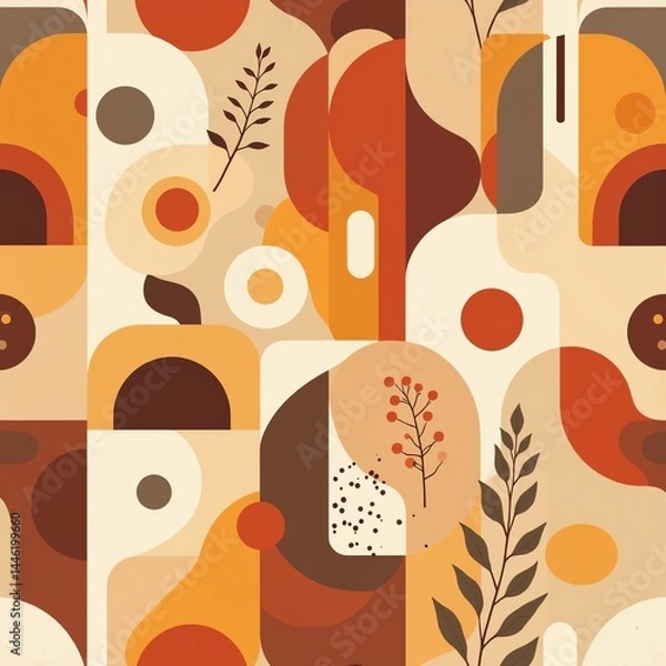 Fototapeta Colorful abstract shapes and organic patterns.