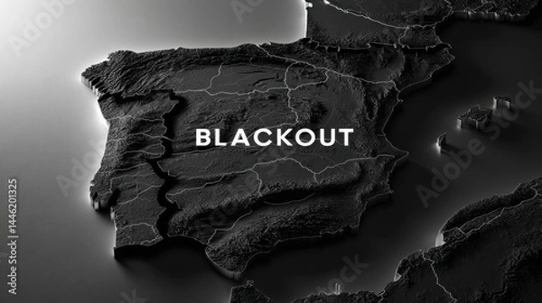 Obraz Visual Representation of Blackout Concept for Iberian Peninsula