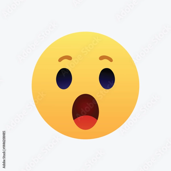 Obraz surprised emoji face. shocked wow emoticon