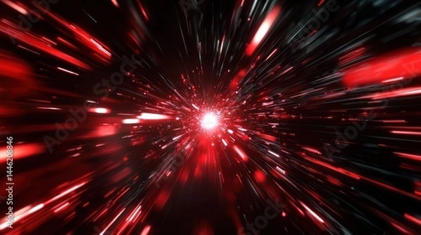 Fototapeta Hyperspace Journey: A Red Shift Through the Cosmos