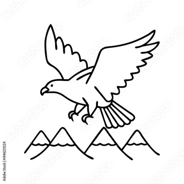 Fototapeta eagle soaring icon, eagle soaring vector illustration-simple illustration of eagle soaring, perfect for eagle soaring logos and icons
