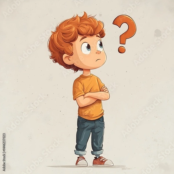 Obraz Curious boy pondering a question (1)