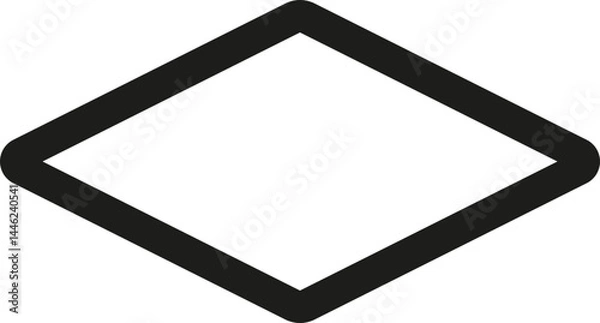 Fototapeta Geometric simple rhombus line design with a thick outline.
