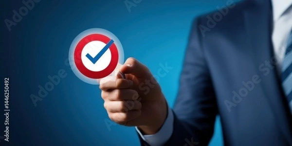 Fototapeta Business Approval Process - Digital Touchscreen