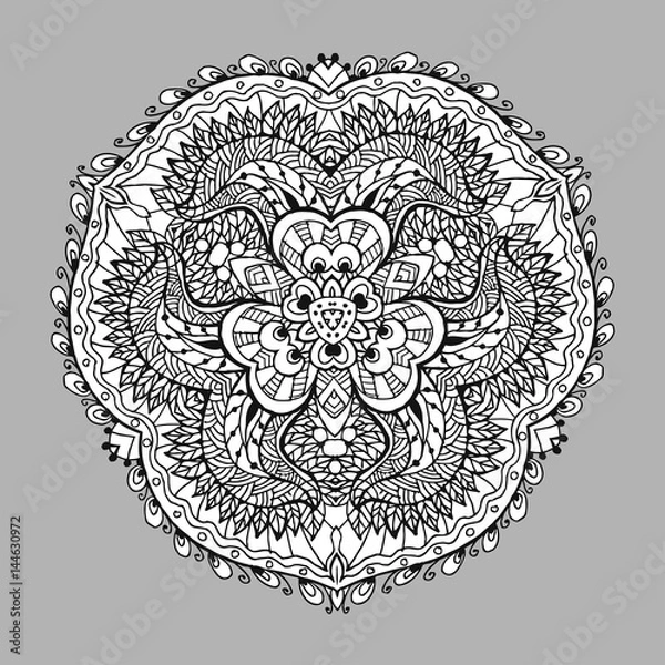 Obraz Image Doodle, drawing for coloring the mandala. triangular pattern