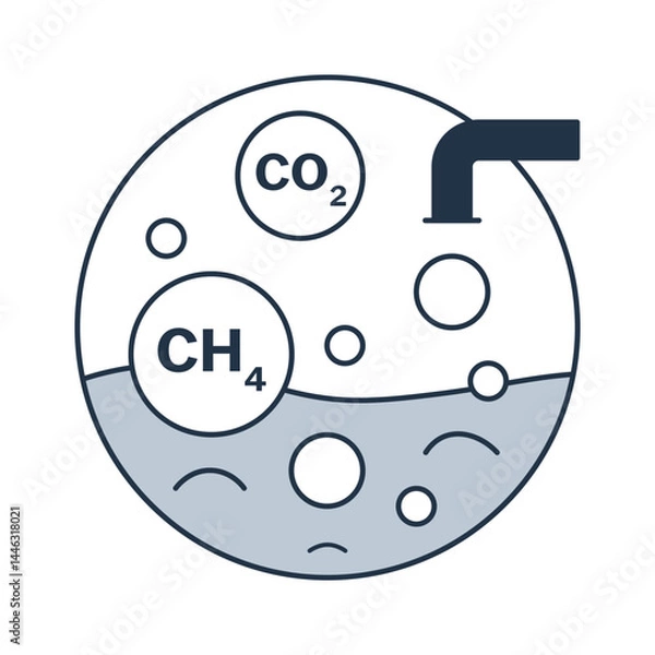 Obraz Anaerobic digester vector icon, biogas production