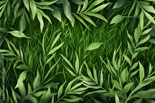 Obraz Dense green foliage background