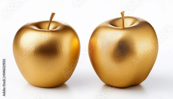 Fototapeta golden apple isolated on white clipping path included