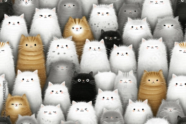 Fototapeta A pattern of cute cats