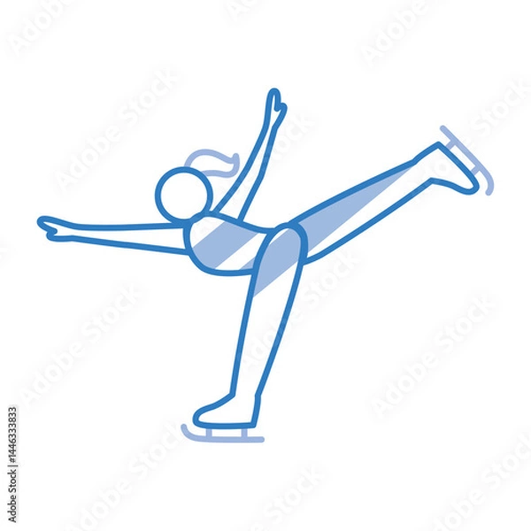 Fototapeta Figure skating pose icon. Vector