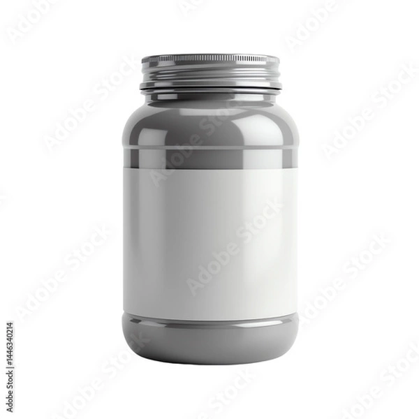 Fototapeta Gray container for nutritional supplements.