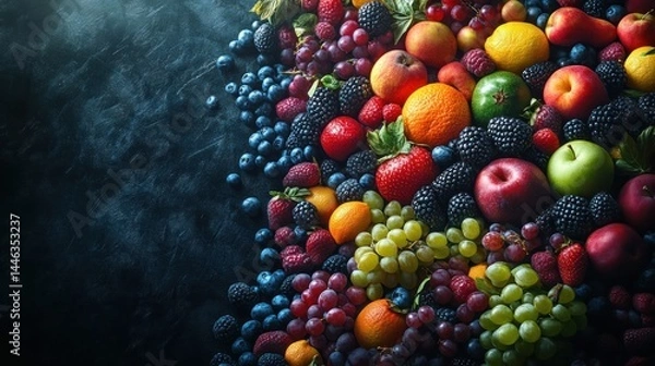 Fototapeta Vibrant array of fresh fruits