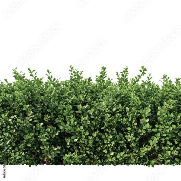 Fototapeta Green bush with small leaves isolated on transparent background
