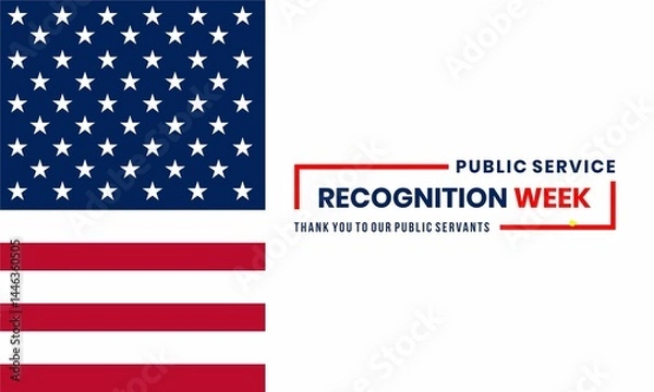 Fototapeta 
Public Service Recognition Week , celebrated to honor and respect the services of men and women. Patriotic backdrop