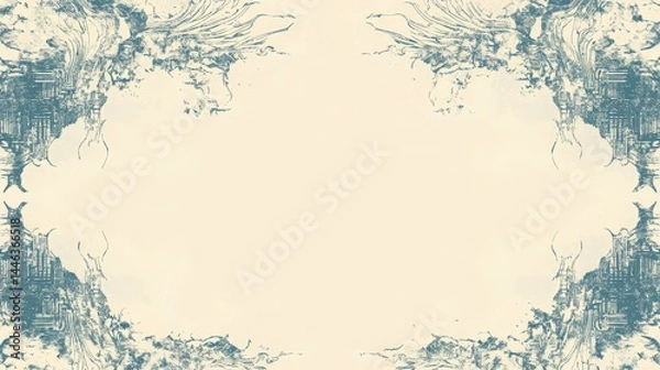 Fototapeta Abstract watercolor design with intricate patterns framing a blank center for versatile use
