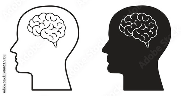 Obraz Human Brain Icon Vector Illustration.