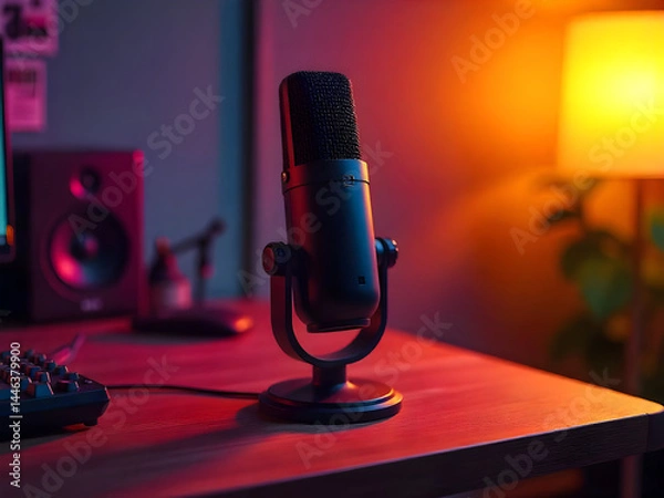 Fototapeta microphone on the table